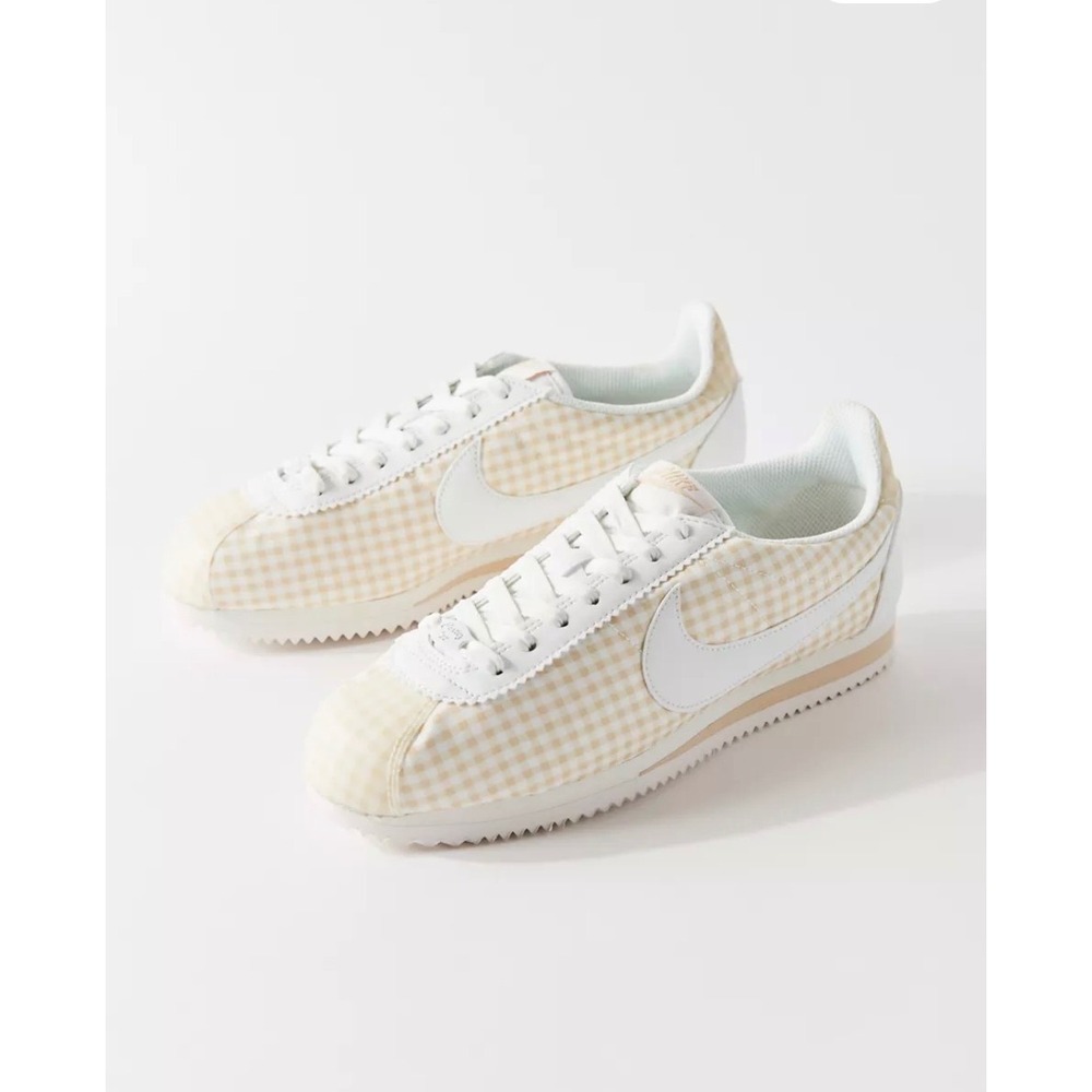 Nike Cortez Gingham Casual Sneakers Women's Size 8.5 White Beige - Picture 13 of 13
